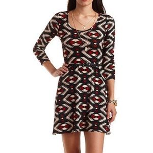 Tribal Print Skater Skirt